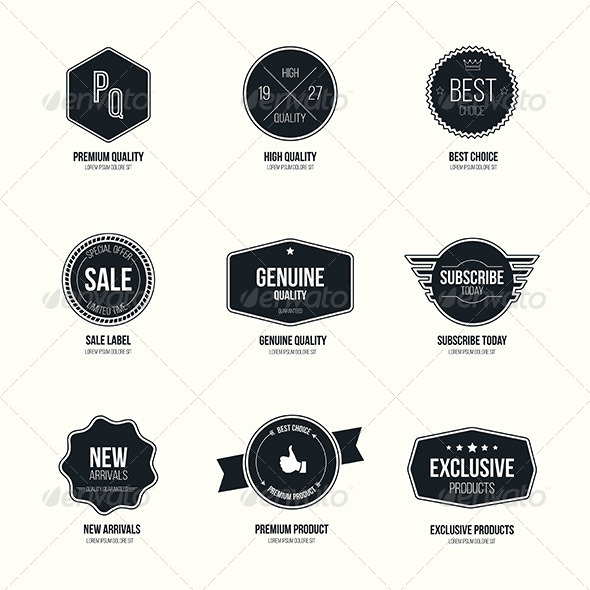 Set of Retro Minimalistic Badges and Labels Set of Retro Minimalistic Badges and Labels