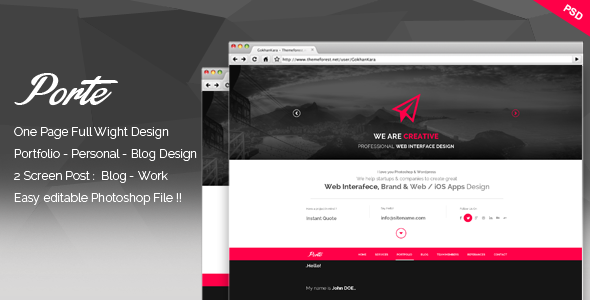 Porte - Personal Resume PSD Theme