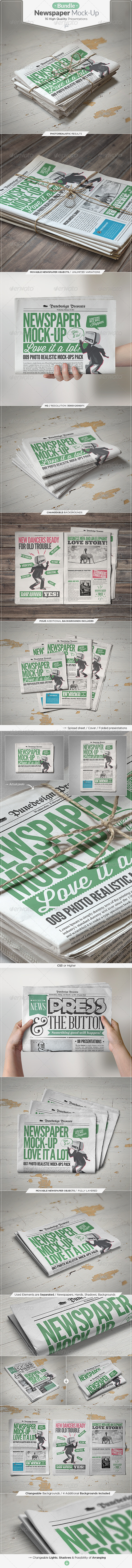 Newspaper Mock-up Bundle Newspaper Mock-up Bundle