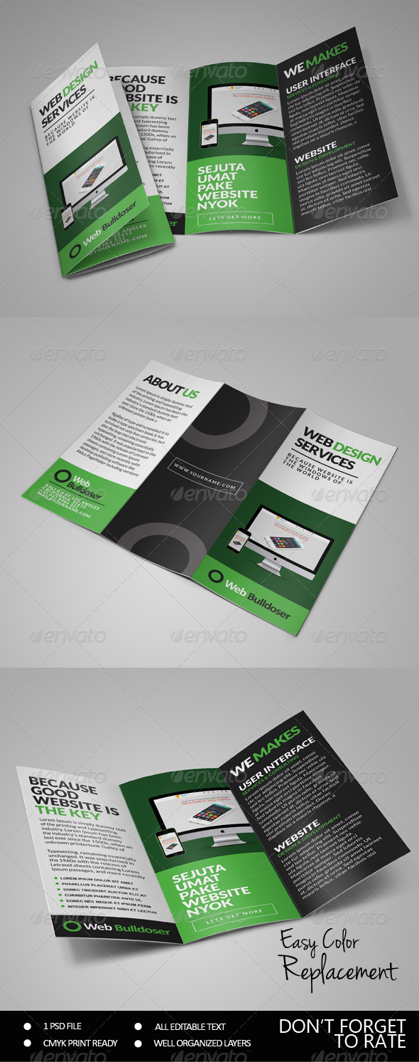Premium Web Design Trifold Brochure - Informational Brochures