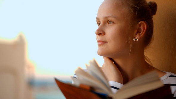 Day-Dreamer With Book in Hands Day-Dreamer With Book in Hands