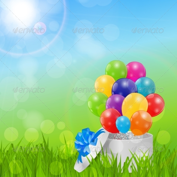 Color Glossy Balloons Birthday Card Background Color Glossy Balloons Birthday Card Background