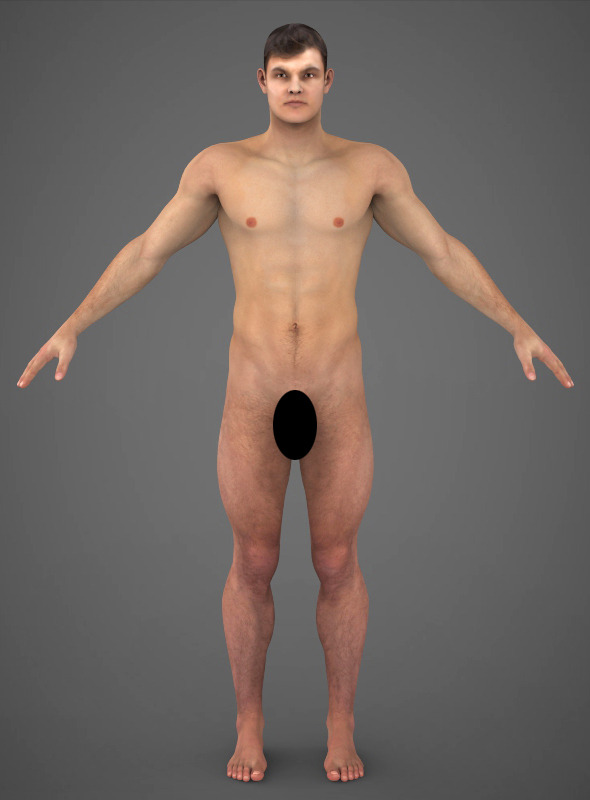 Realistic Young Muscular Man - 3DOcean Item for Sale