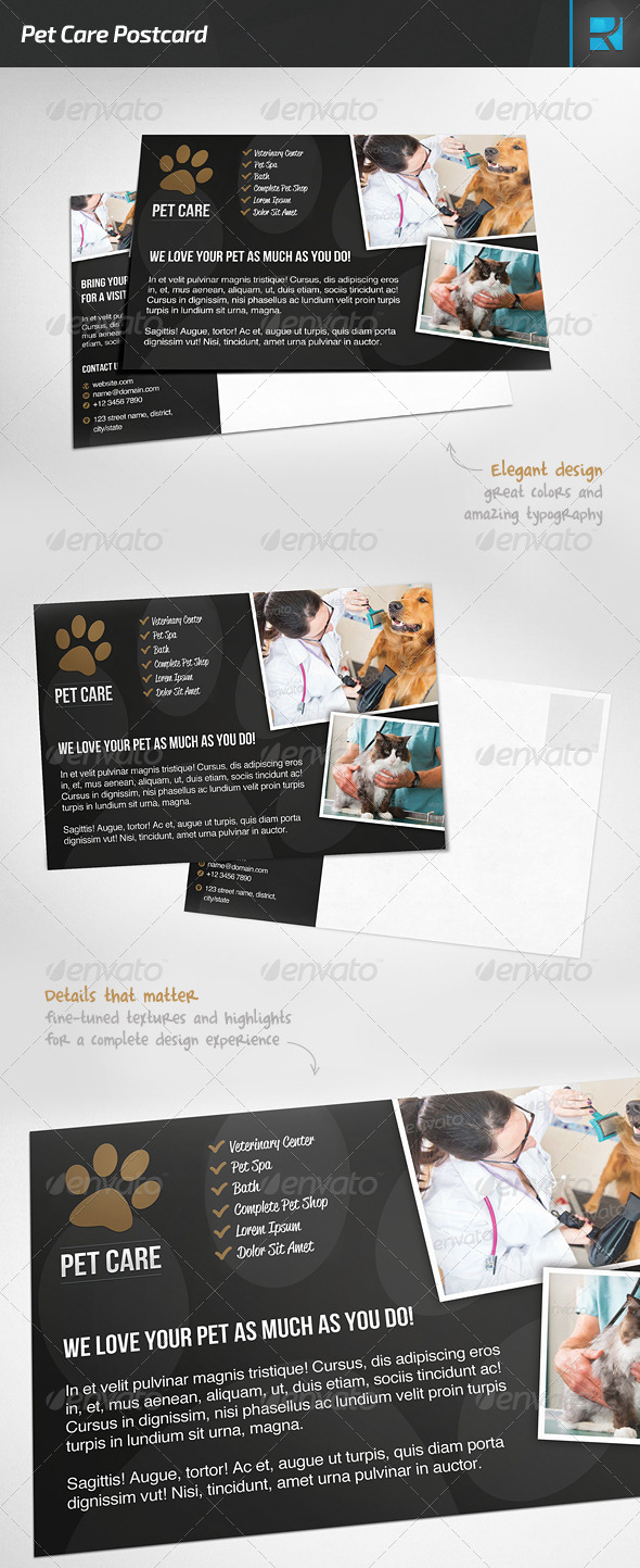 Pet Care Postcard Pet Care Postcard