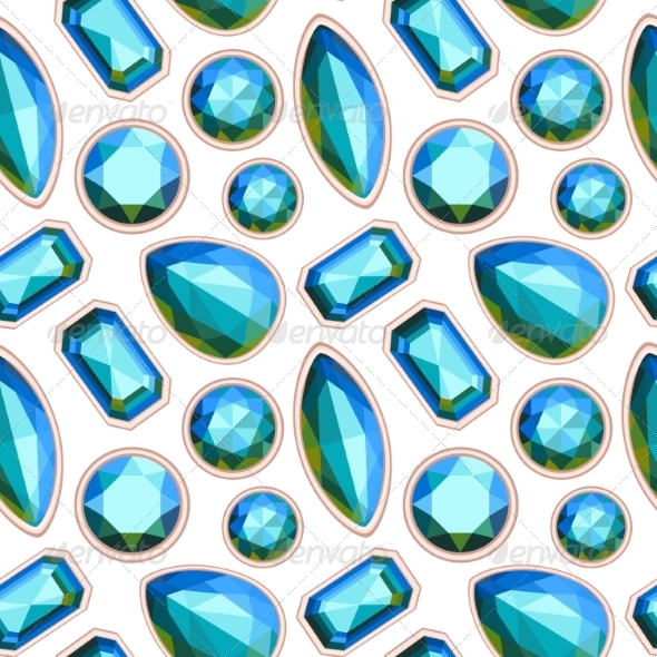 Blue Gemstone Seamless Pattern Blue Gemstone Seamless Pattern