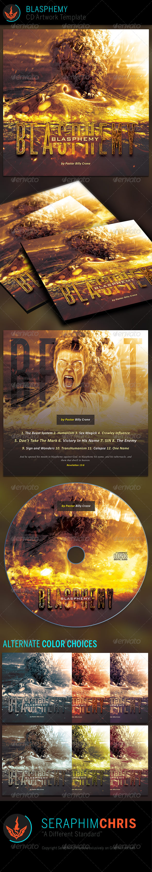Blasphemy: CD Artwork Template - CD & DVD artwork Print Templates