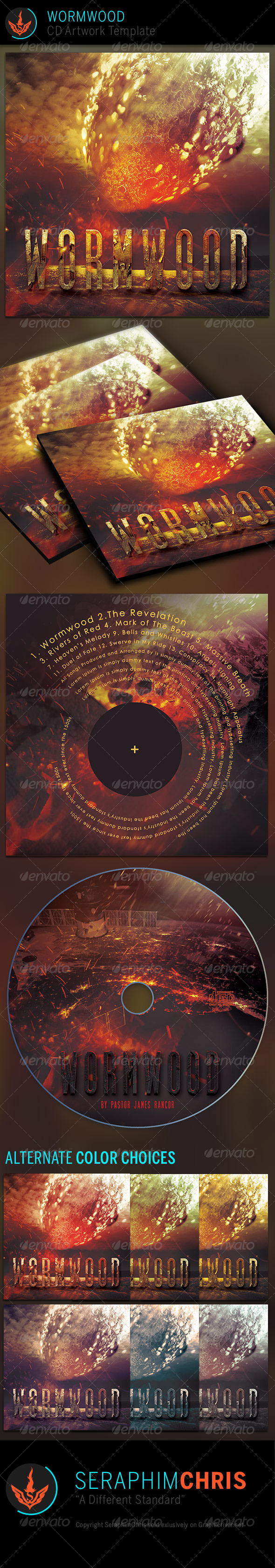 Wormwood: CD Artwork Template - CD & DVD artwork Print Templates