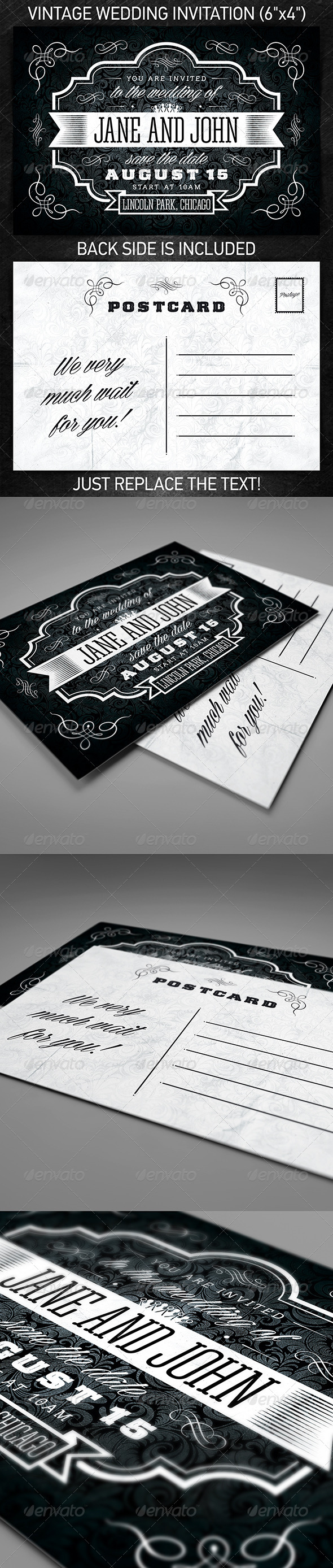 Vintage Wedding Invitation - Weddings Cards & Invites