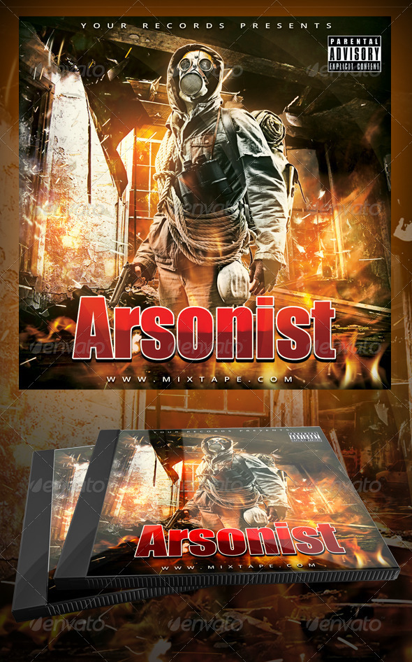 The Arsonist Mixtape / CD Cover Template - CD & DVD artwork Print Templates