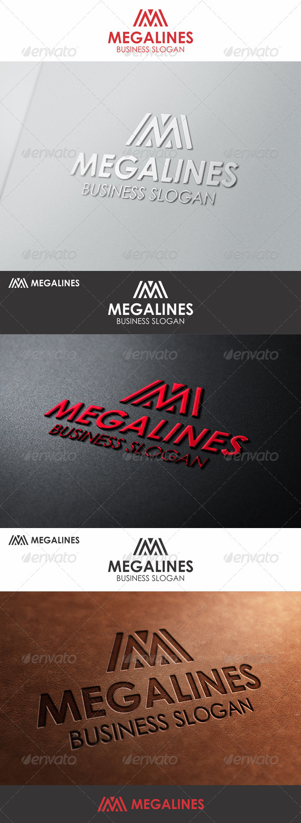 Mega Lines M Logo - Letters Logo Templates