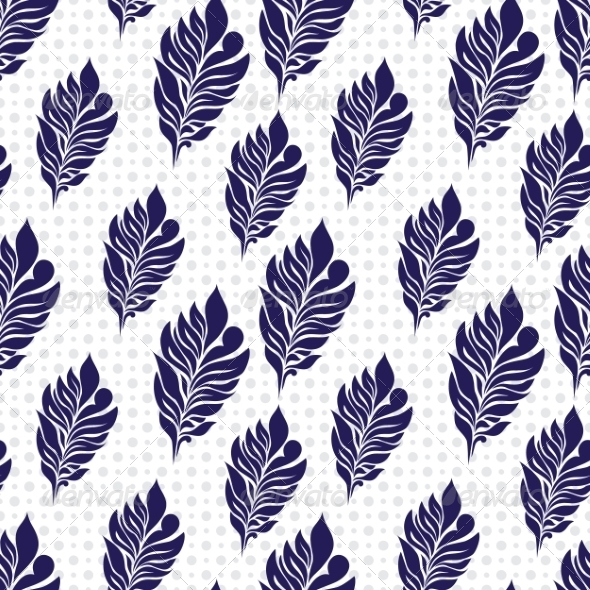 Seamless Background with Abstract Blue Feathers Seamless Background with Abstract Blue Feathers