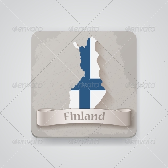 Icon of Finland Map with Flag Icon of Finland Map with Flag