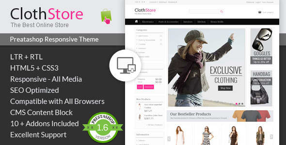 ClothStore Prestashop Responsive Theme ClothStore Prestashop Responsive Theme