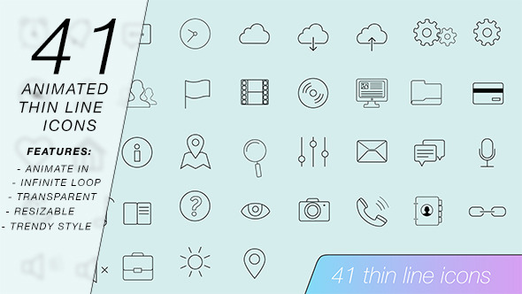 41 Thin Line Animated Icons 41 Thin Line Animated Icons