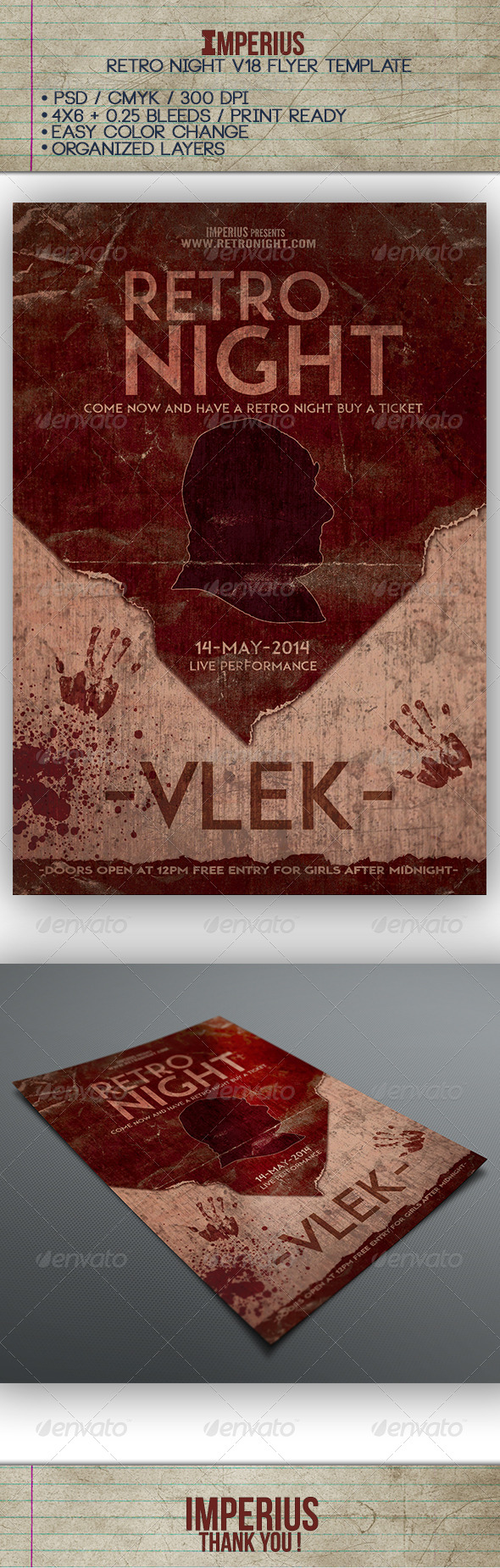 Retro Night V18 - Flyers Print Templates