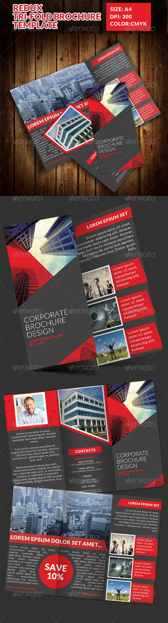 Redux Corporate Tri-Fold Brochure Template Redux Corporate Tri-Fold Brochure Template