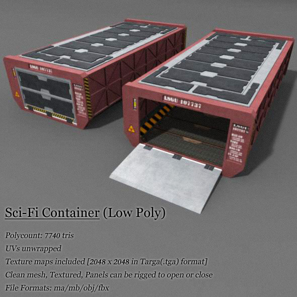 Low Poly Container - 3DOcean Item for Sale