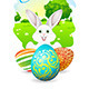 Easter Card with Landscape and Decorated Egg