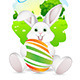 Easter Card with Landscape, Rabbit and Egg
