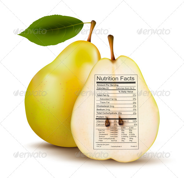 Pear with Nutrition Facts Label Pear with Nutrition Facts Label