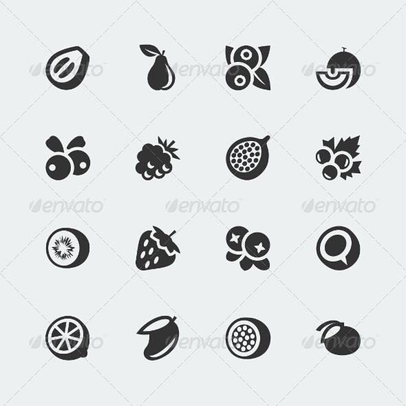 Fruits and Berries Icons #2 Fruits and Berries Icons #2