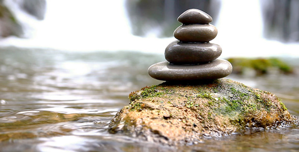Zen Stones And Waterfall Zen Stones And Waterfall