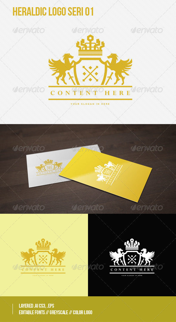 Heraldic Logo Seri 01 - Crests Logo Templates