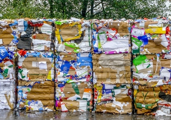 Crushed Cardboard for Recycling