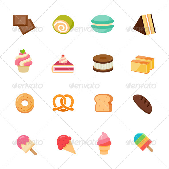 Dessert Icon Flat Design Dessert Icon Flat Design