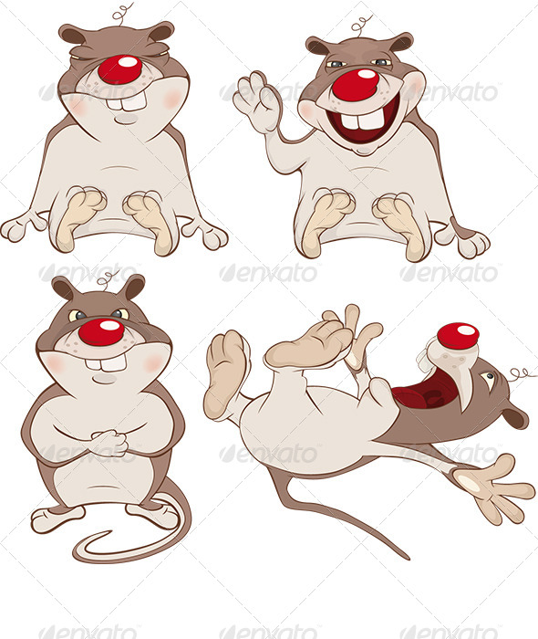 Set of Hamsters Cartoon