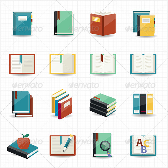 Books Icons and Library Icons Books Icons and Library Icons