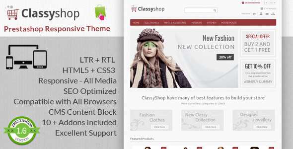 ClassyShop Prestashop Responsive Theme ClassyShop Prestashop Responsive Theme