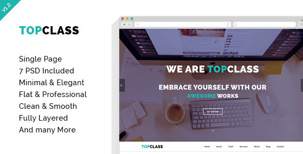 TOPCLASS - OnePage Creative PSD Template