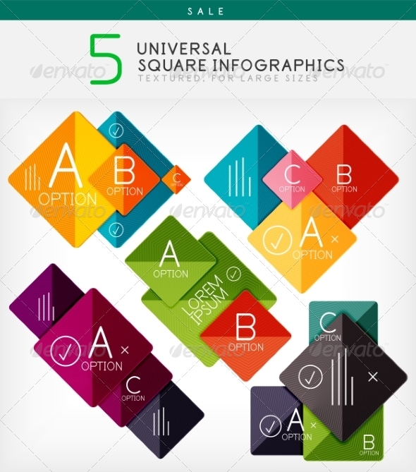 Square Infographics Option Banners Collection Square Infographics Option Banners Collection