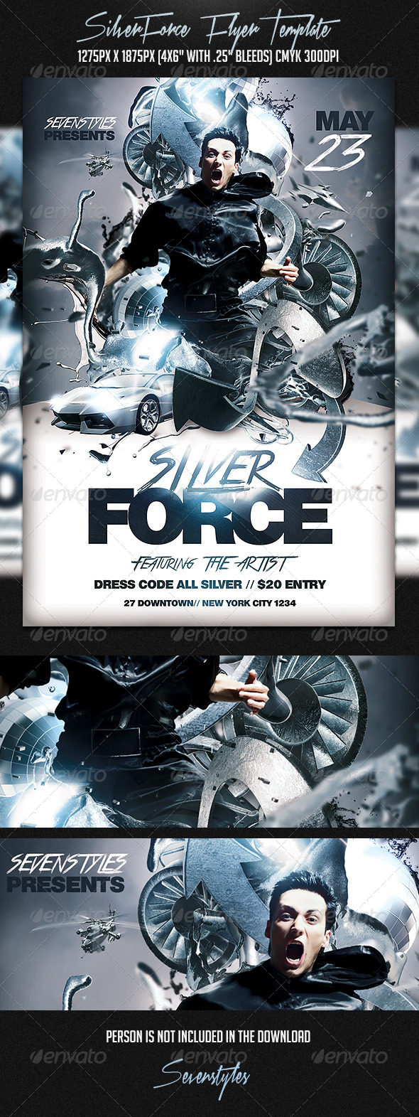 Silver Force Flyer Template - Flyers Print Templates