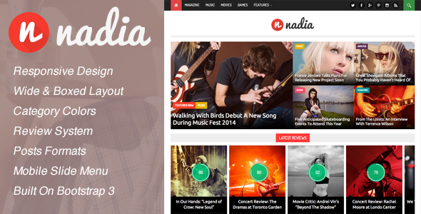 Nadia - Responsive WordPress News Theme - Blog / Magazine WordPress