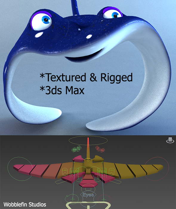Cartoon Manta Ray - 3DOcean Item for Sale