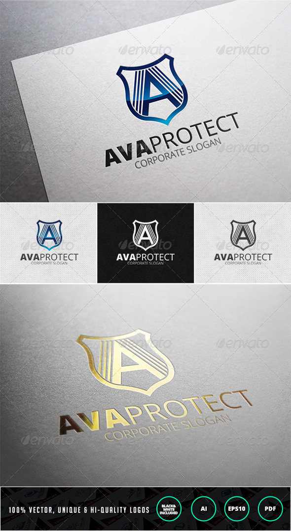 Ava Protect Logo Template - Letters Logo Templates
