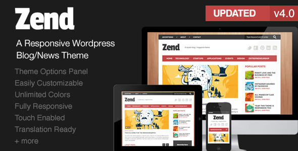 Zend - Responsive Blog/Magazine Wordpress theme