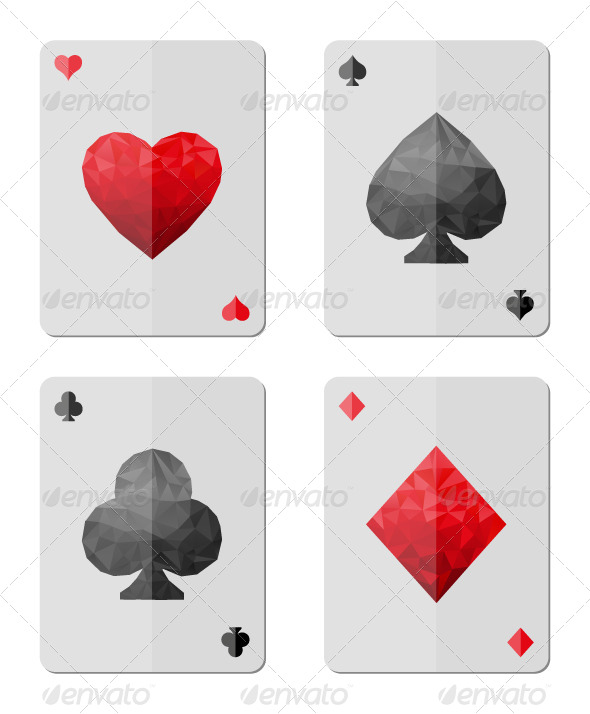 Playing Cards in Modern Triangle Style
