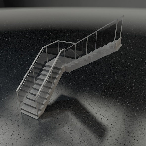 Stairs L-shape - 3DOcean Item for Sale