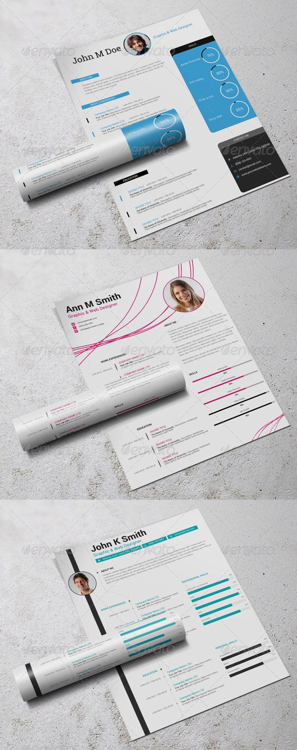 3in1 Simple Resume/CV Bundle