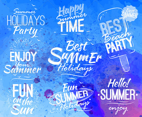 Summer Set in Retro Style Blue Summer Set in Retro Style Blue