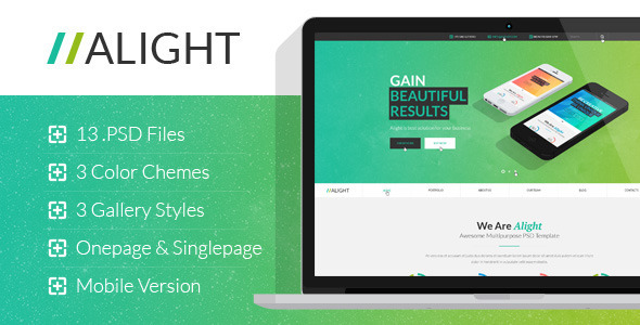 Alight - Multipurpose Onepage & Multipage PSD