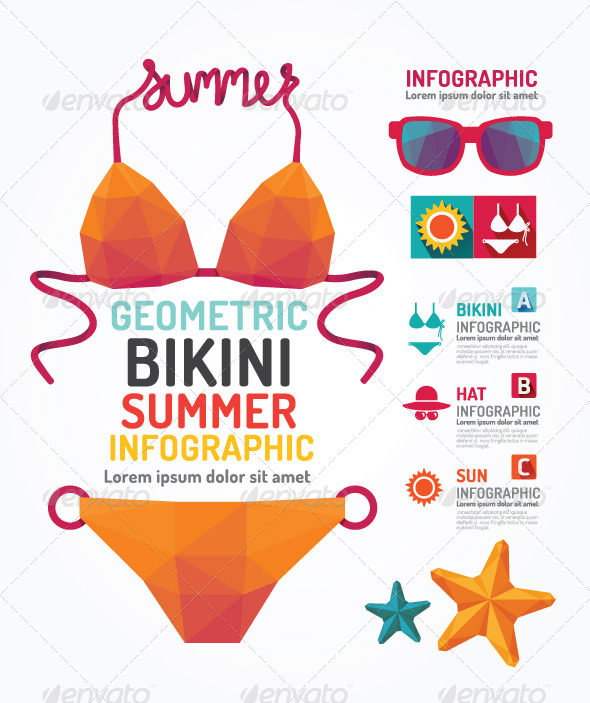 Summer Infographic Geometric Concept Design