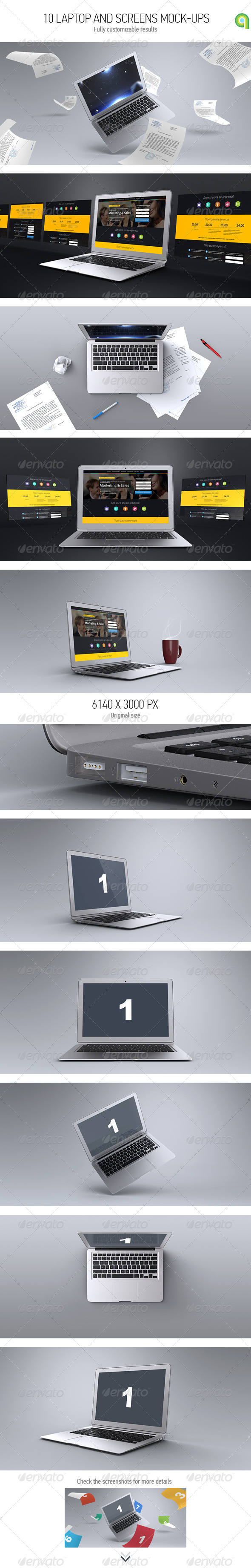 Laptop & Screen Mockup Laptop & Screen Mockup