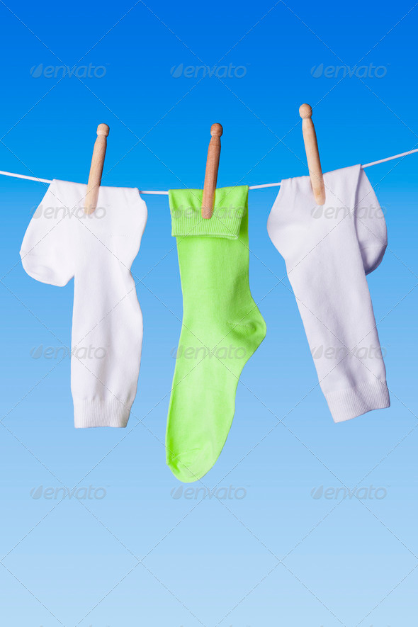 Socks on Washing Line