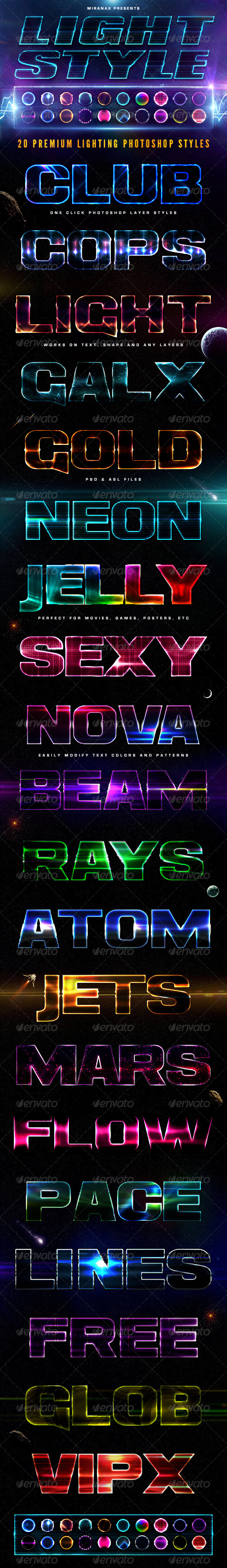 20 Lighting PSD Text Effects - Text Effects Styles