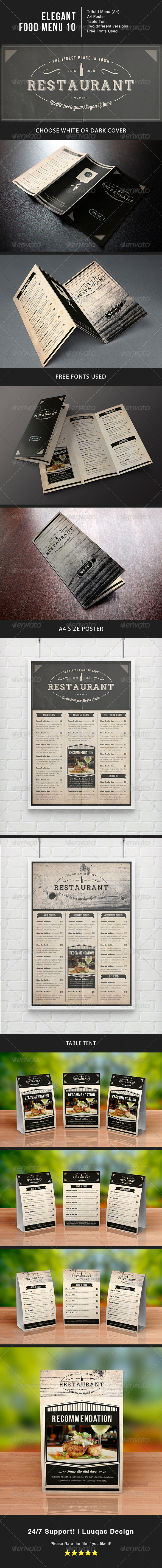 Elegant Food Menu 10 - Food Menus Print Templates