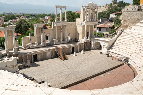 Fragment of the ancient amphitheater, Plovdiv, Bulgaria
